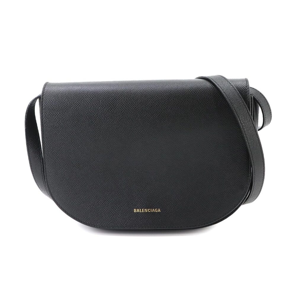Balenciaga Ville Day Bag Shoulder Handbag Leather Black 542207 Gold Hardware